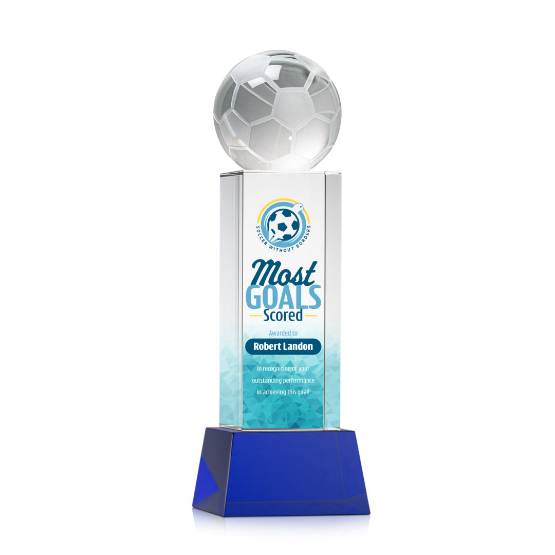 Soccer Ball VividPrint™ Award on Belcroft - Blue 7