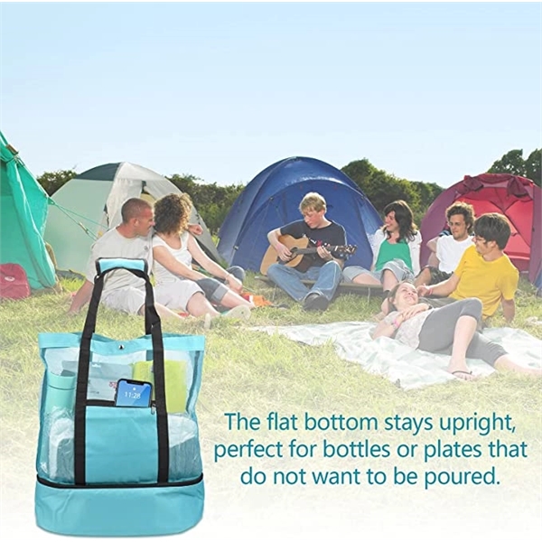 Mesh Beach Bag Tote with Insulated Cooler 8