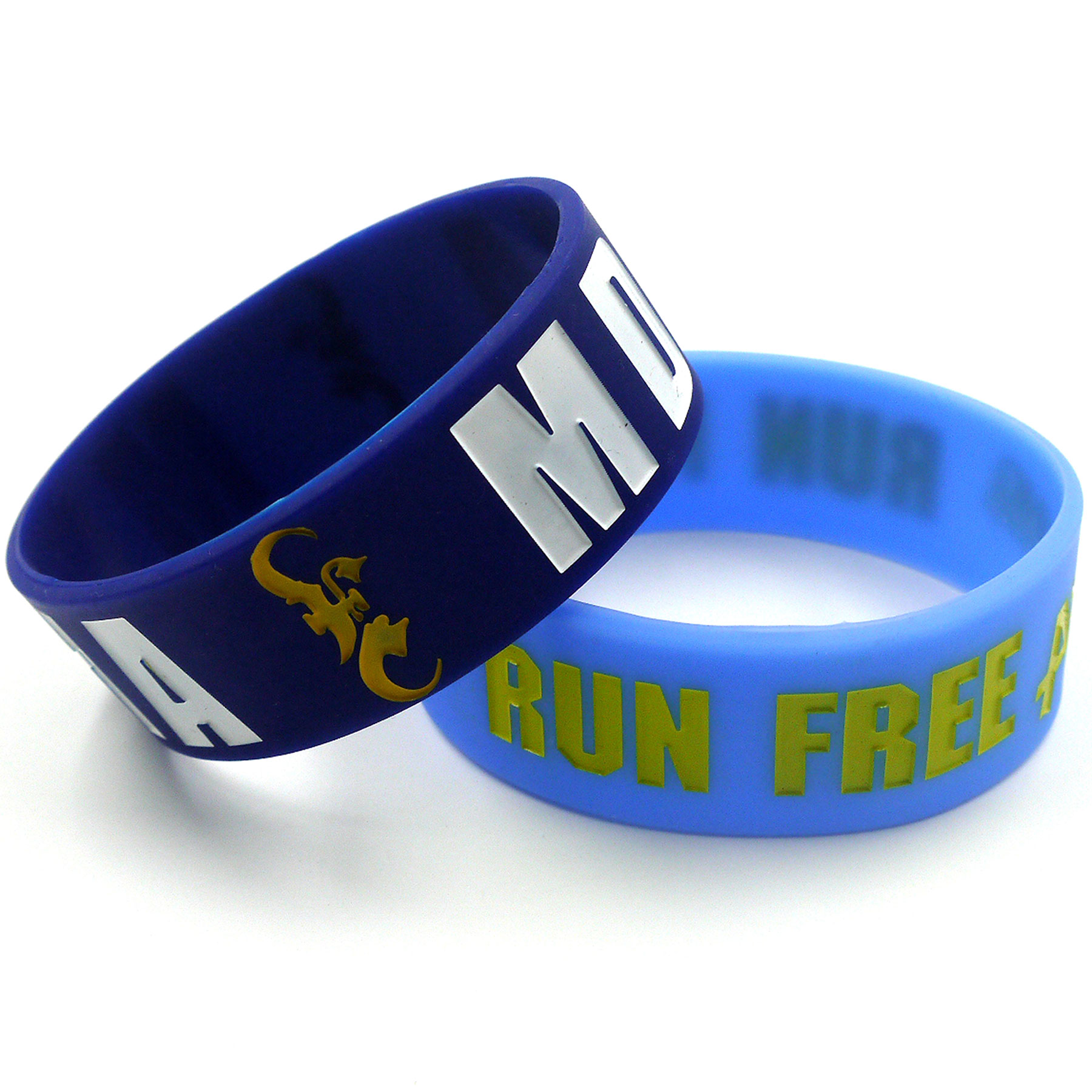 Debossed & Color Filled Silicone Bracelets: 25mm 2