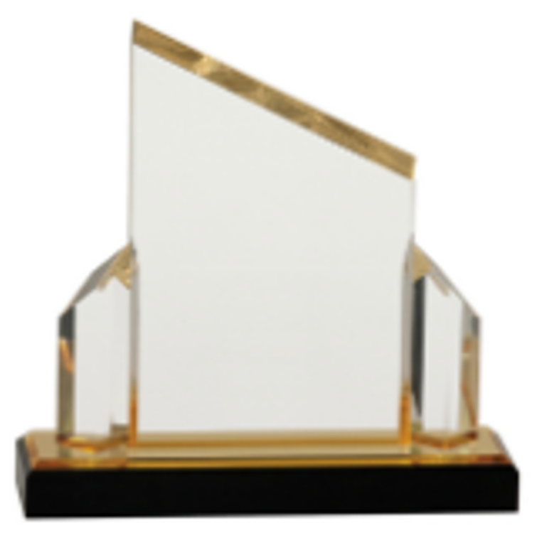 7x7" Gold Beveled Post Impress Acrylic Award