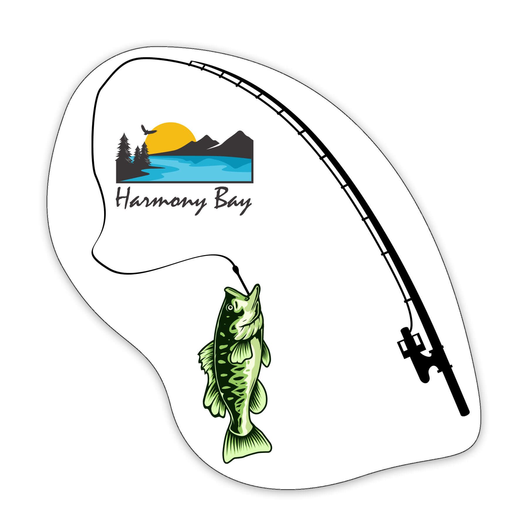 Fish and Fishing Pole Shaped NoteKeeper™ Magnet 35 Mil 3