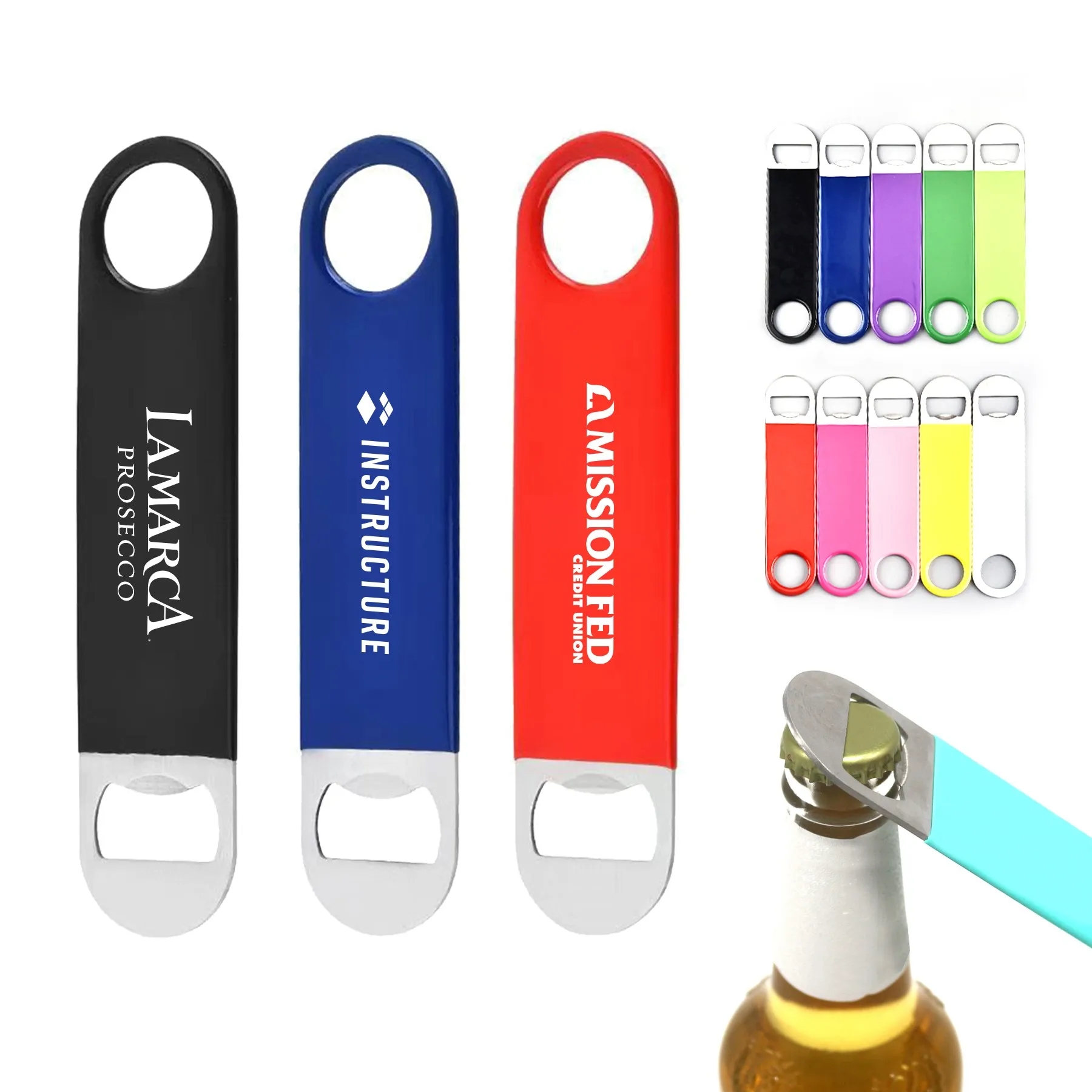 Pocket Vinyl Coated Paddle Bottle Opener 7