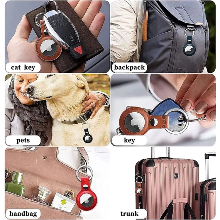 Protective Leather Tracker Tag Keychain 2