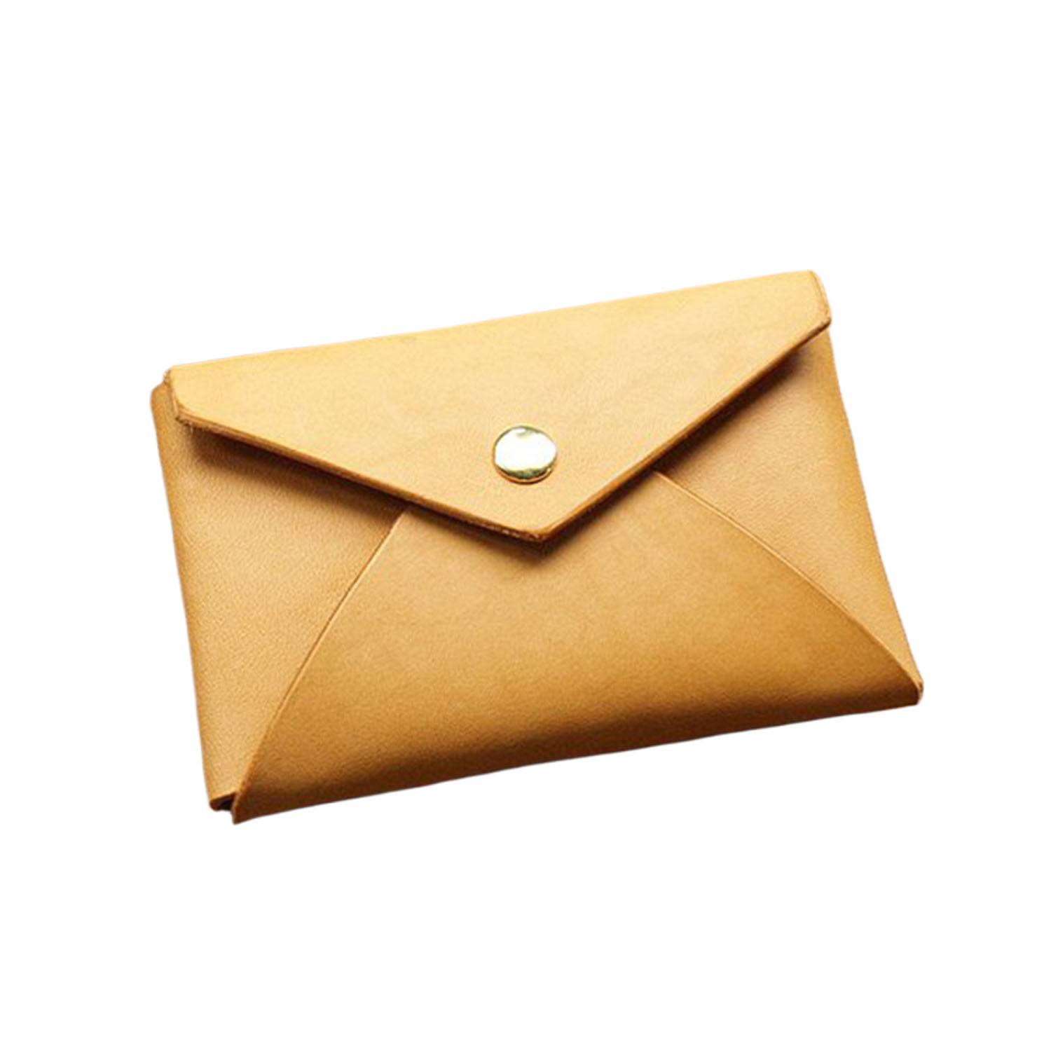 Compact PU Leather Business Card Holder Snap Closure 3