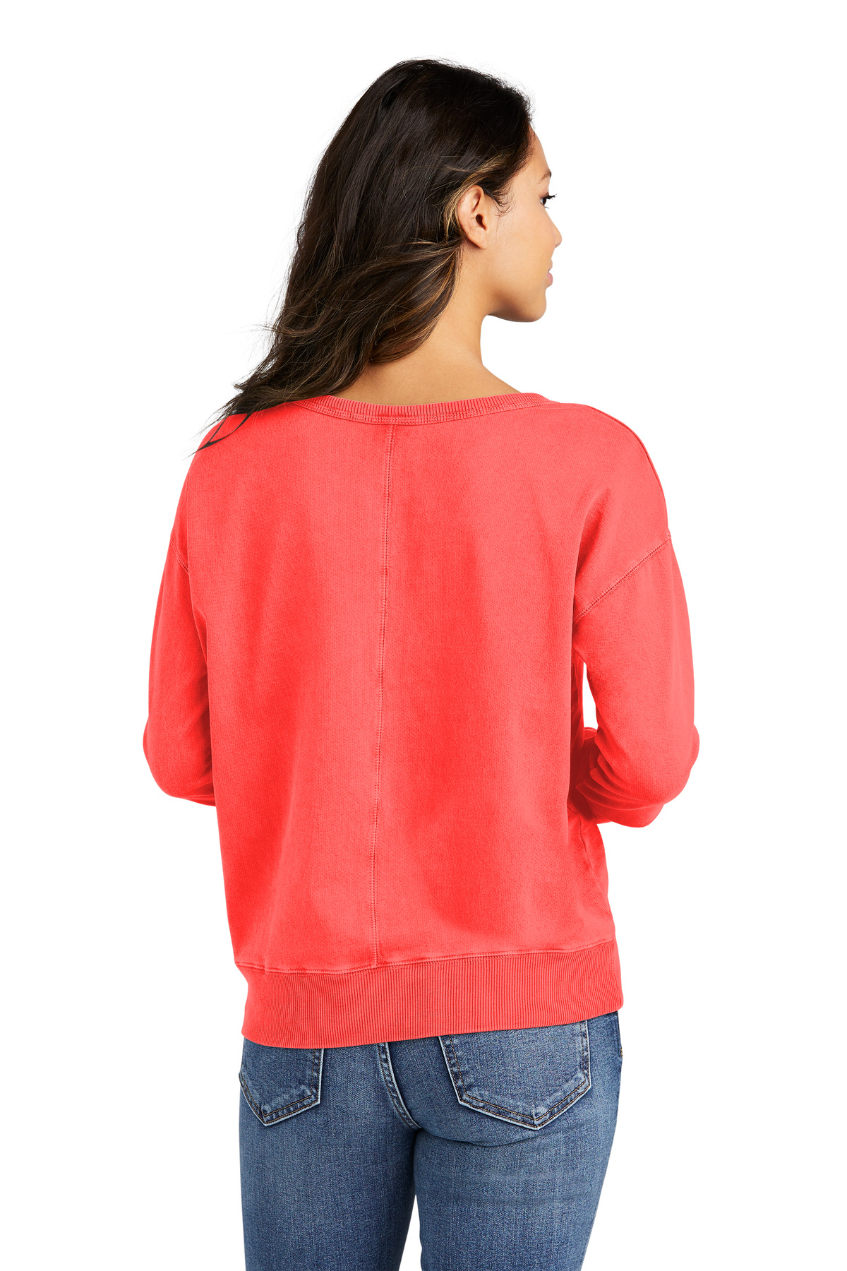 Port & Co Women's Beach Wash Garment-Dyed V-Neck Sweatshirt LPC098V 37