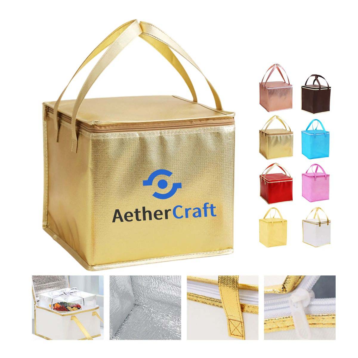 Insulated Square Tote Bag for Meals and Snacks 3