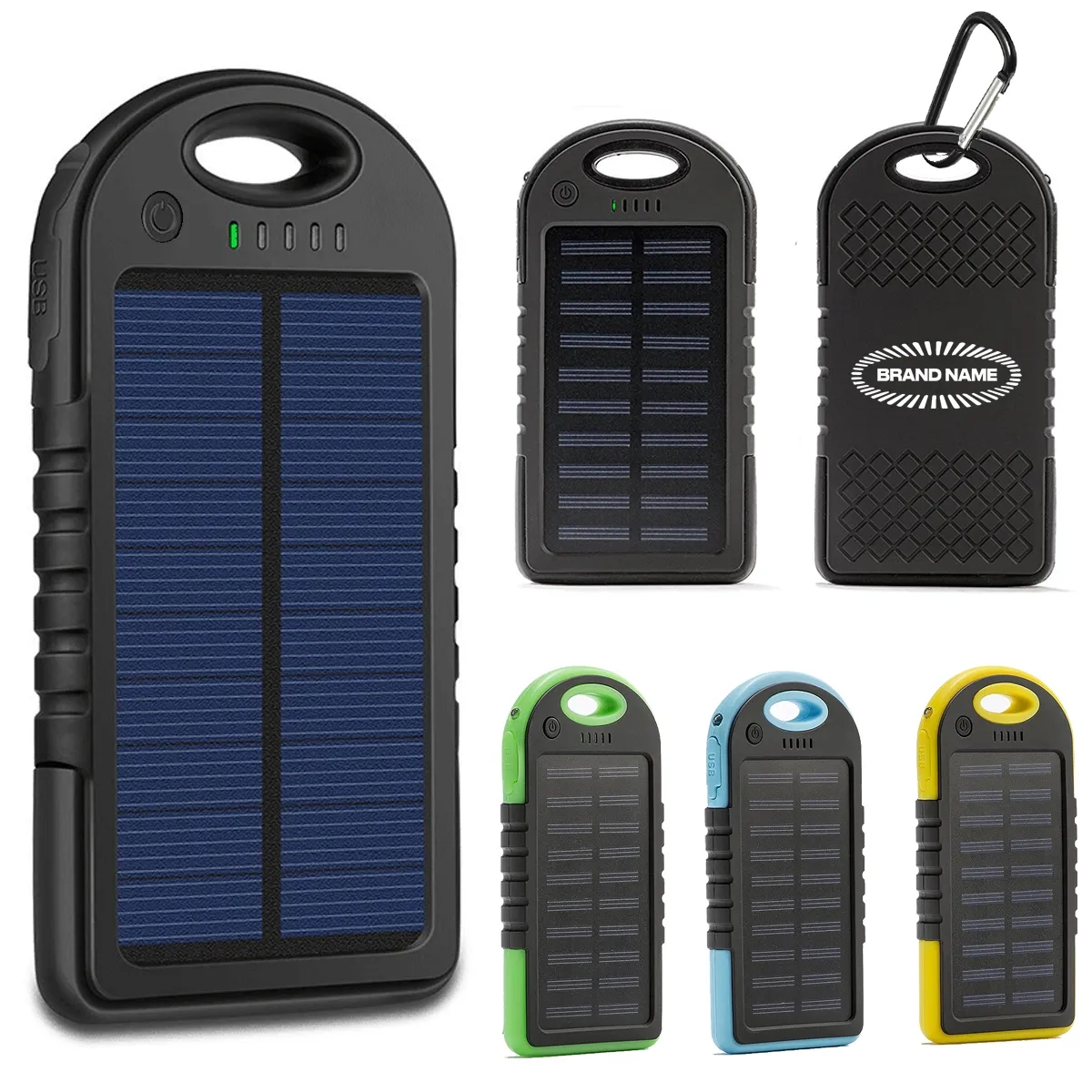 Custom Outdoor Portable Mini Solar Power Bank With Carabiner 2