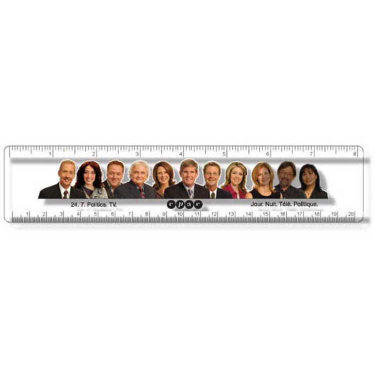.020 Clear Plastic Rulers, 1.75"x8.25" Rectangle / Round Corner, Full Colour