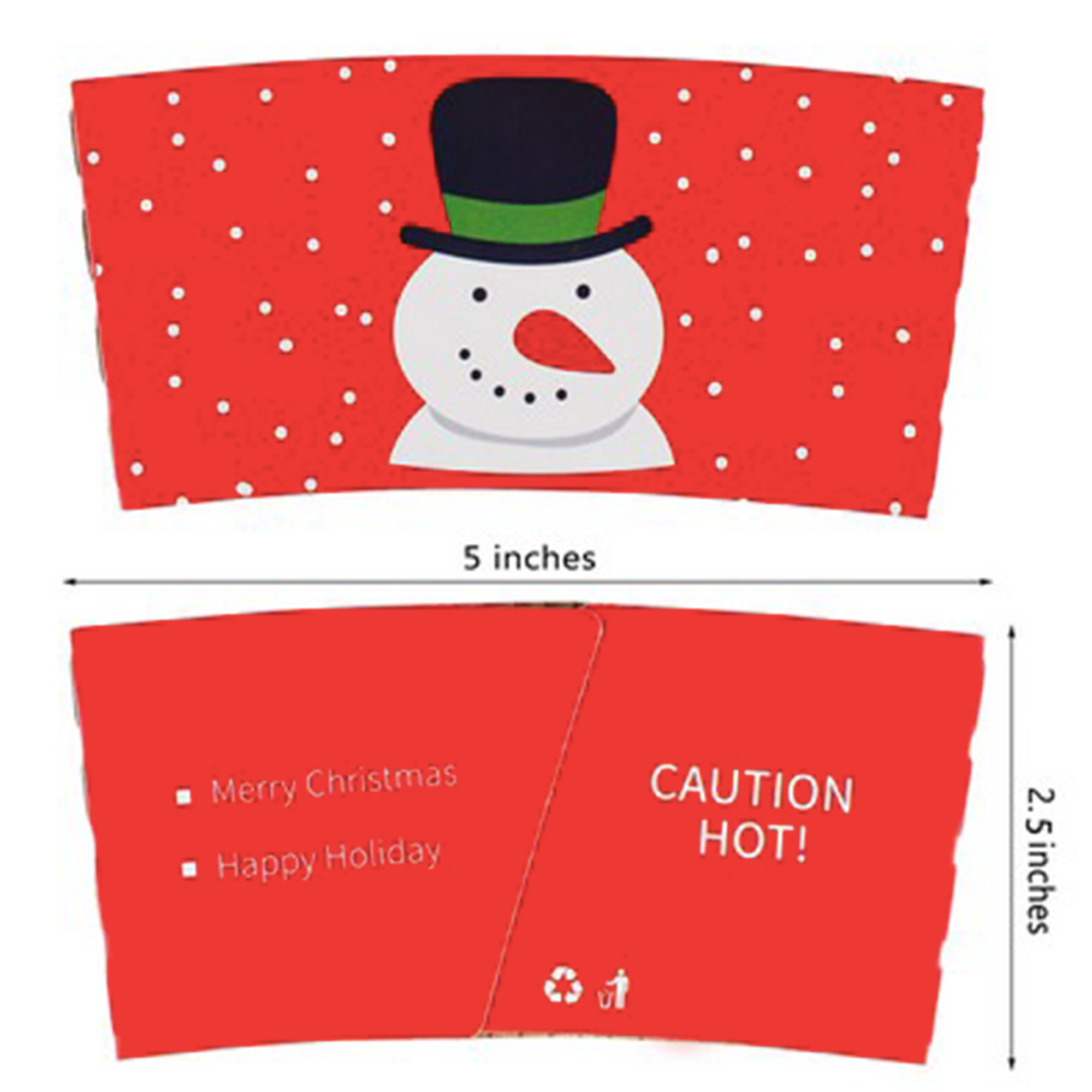 Full Color Printed Craft Paper Coffe Cup Sleeves 4