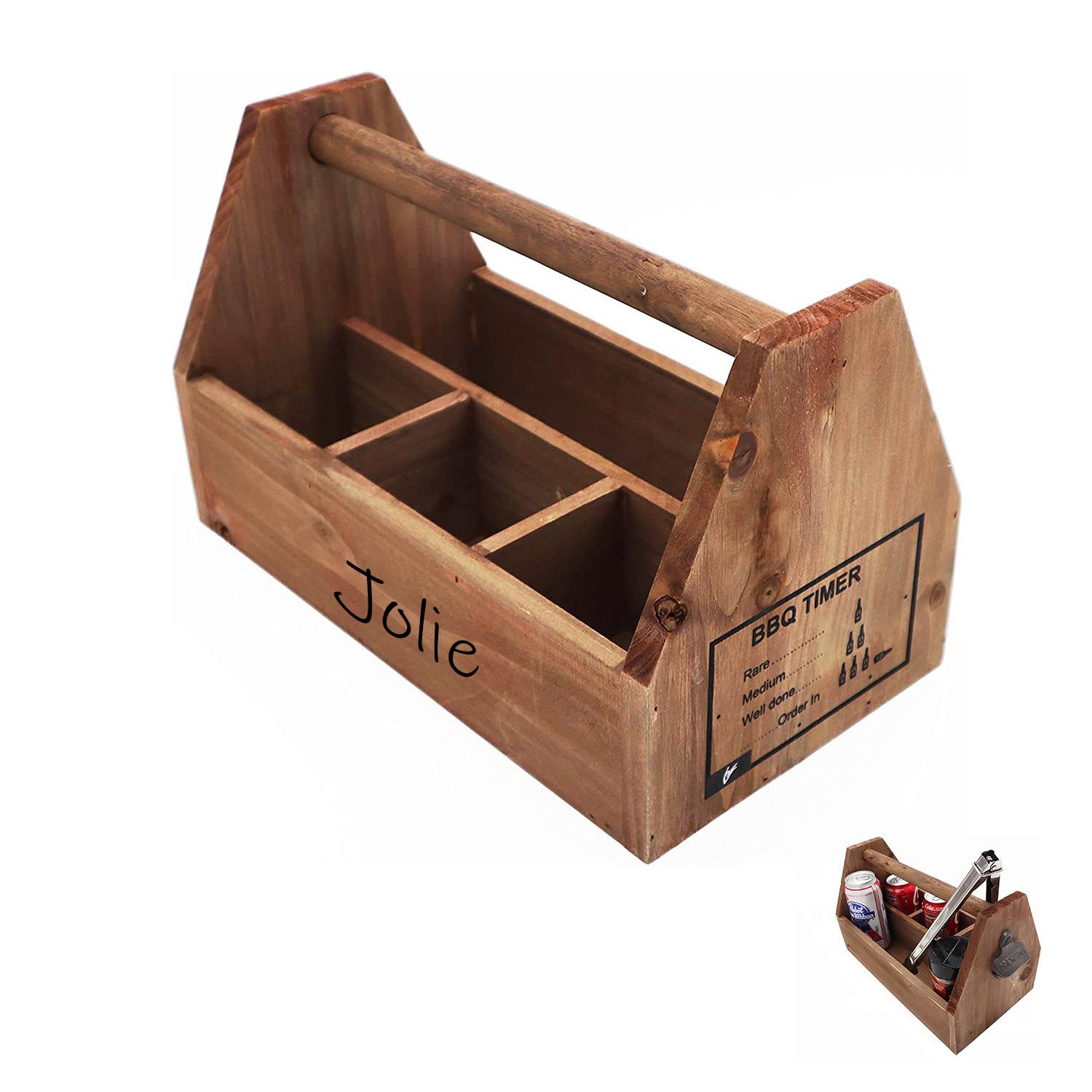Wooden Bottle Caddy 2