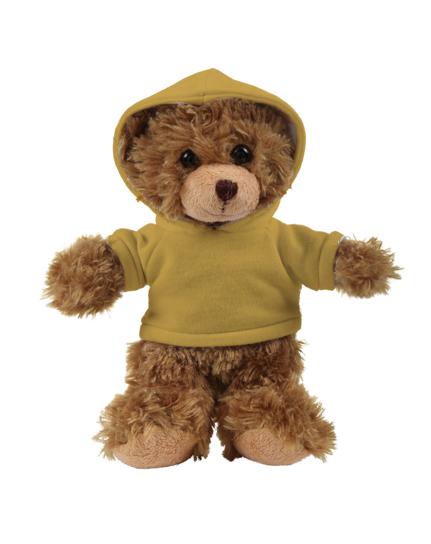 soft plush Mocha Curly Sitting Bear with hoodie 15