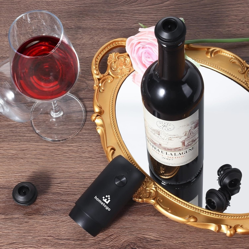 WineVault Electric Wine Vacuum Sealer Set with Stopper 2