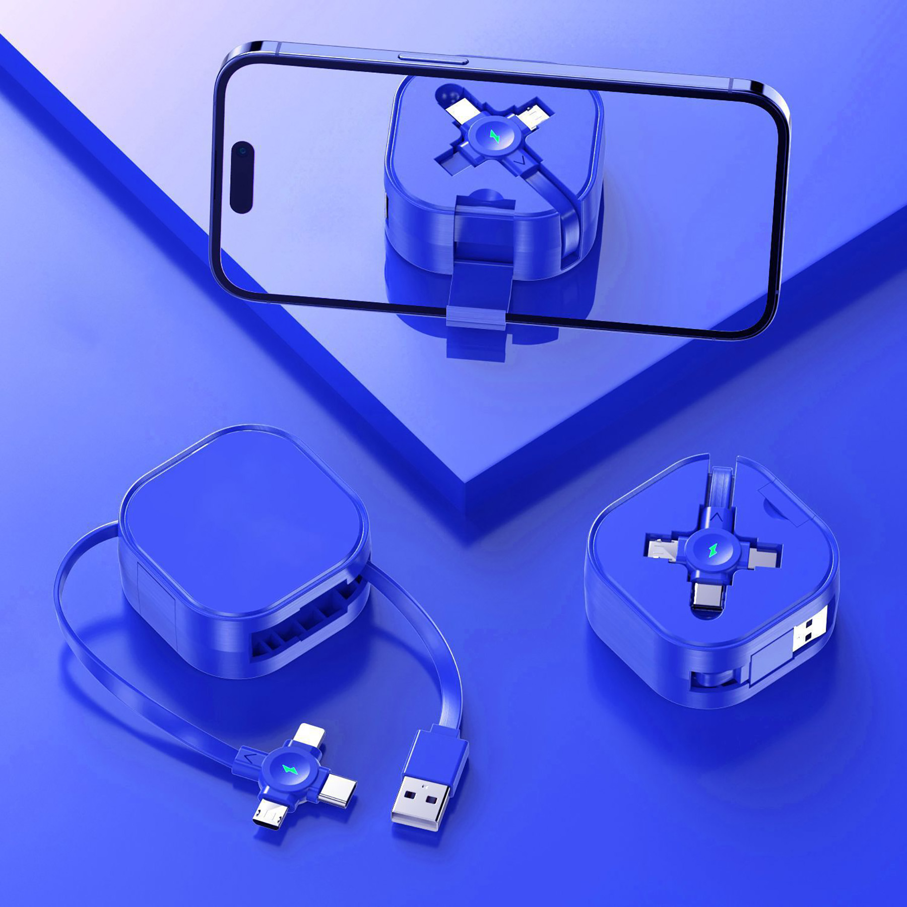 3 in 1 Retractable Mobile Phone Holder Data Cable 6