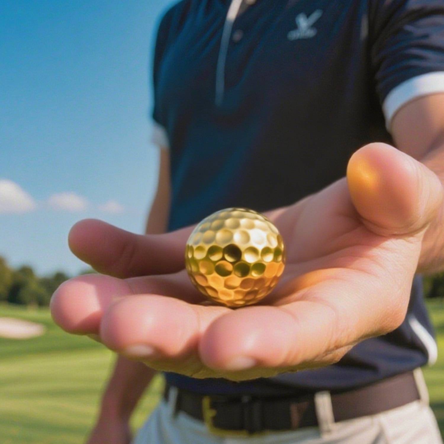 Gold Plated Rubber Golf Balls 5