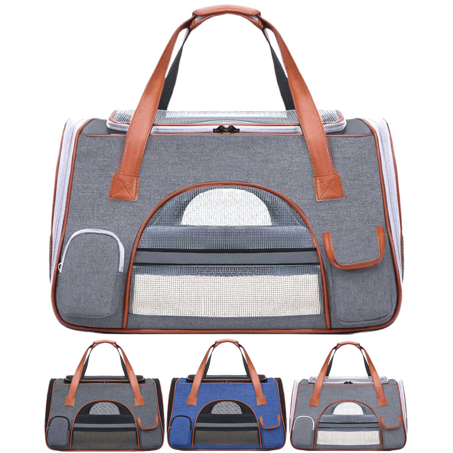 Large Capacity Foldable Oxford Pet Carrier Bag 7