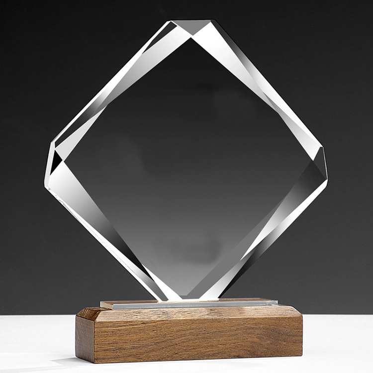 Diamond Crystal Award with Wooden Base 2