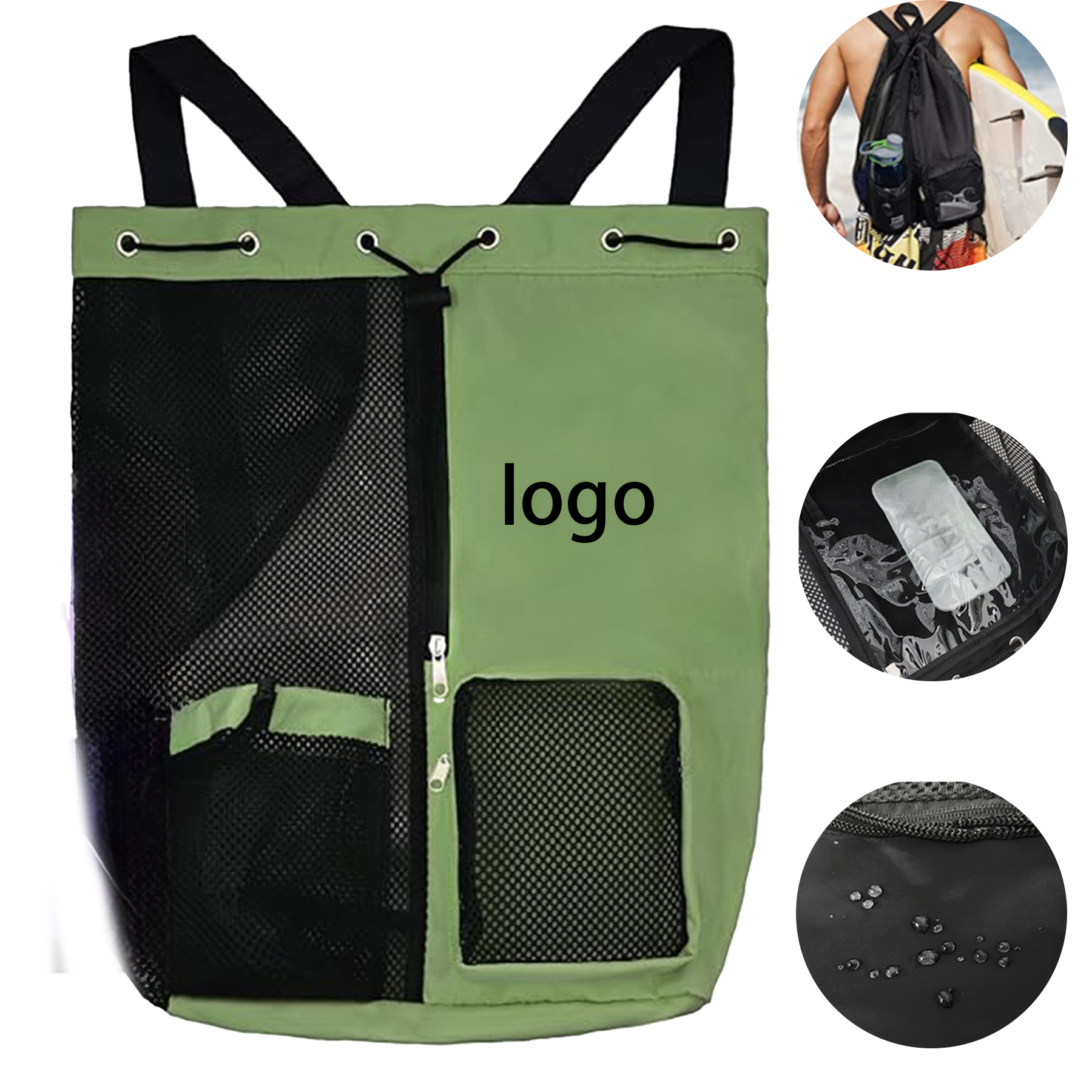 Mesh Drawstring Swim Bag 2