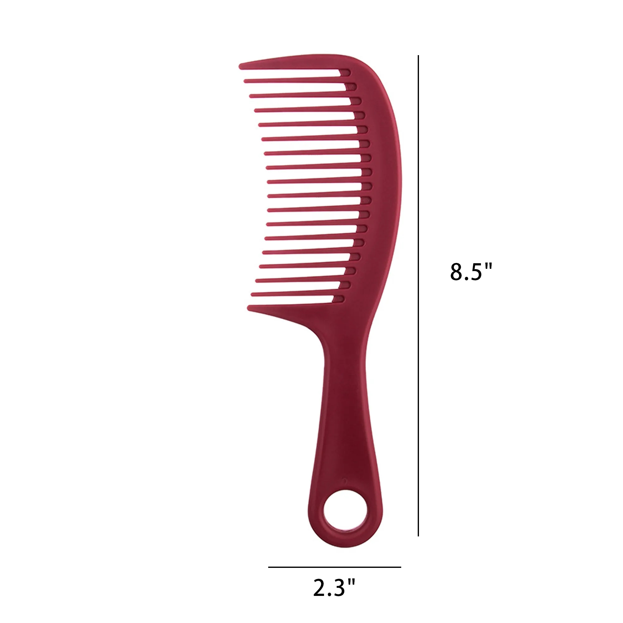 Solid Color Plastic Wide Teeth Hair Comb 5
