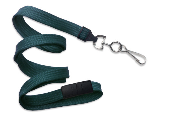 3/8" Breakaway Blank Lanyard w/Swivel Hook (Teal Blue) 1