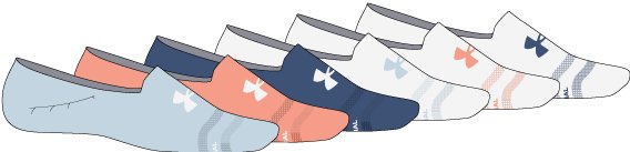 UA Essential Kids' 6-Pack Ultra Low Socks 6