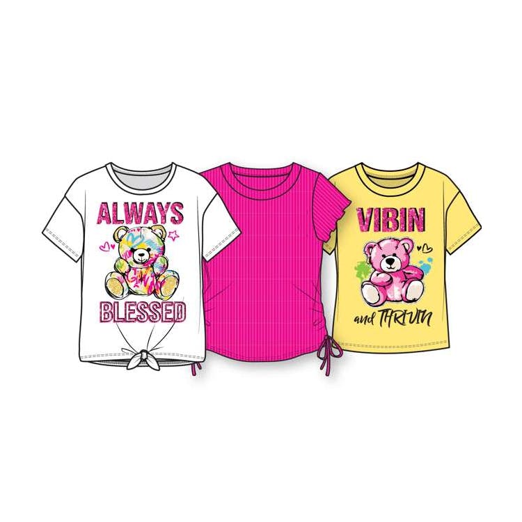 Girls' Fashion Tee 3-Pack - Assorted Size 4-6X 2