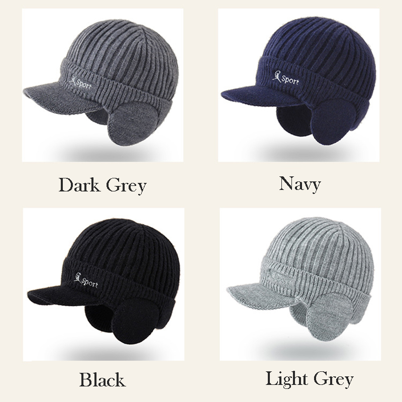 Knit Beanie Winter Fleece Lined Skull Cap w/ Ear Flaps 11