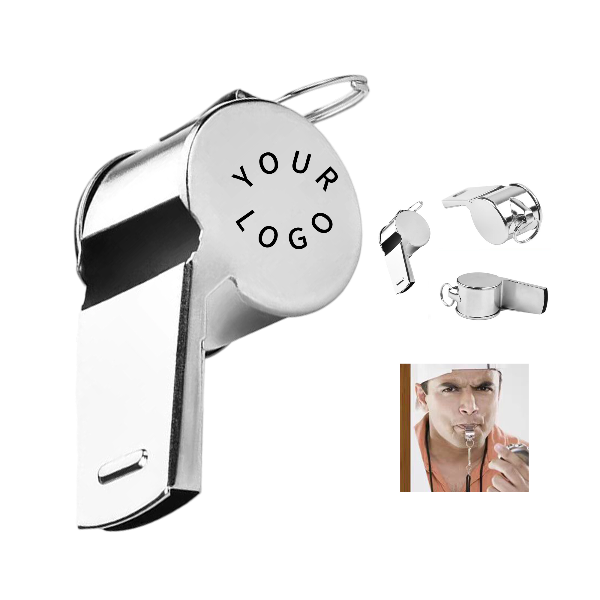 Stainless Steel Whistle With Lanyard For Training And Safety 2