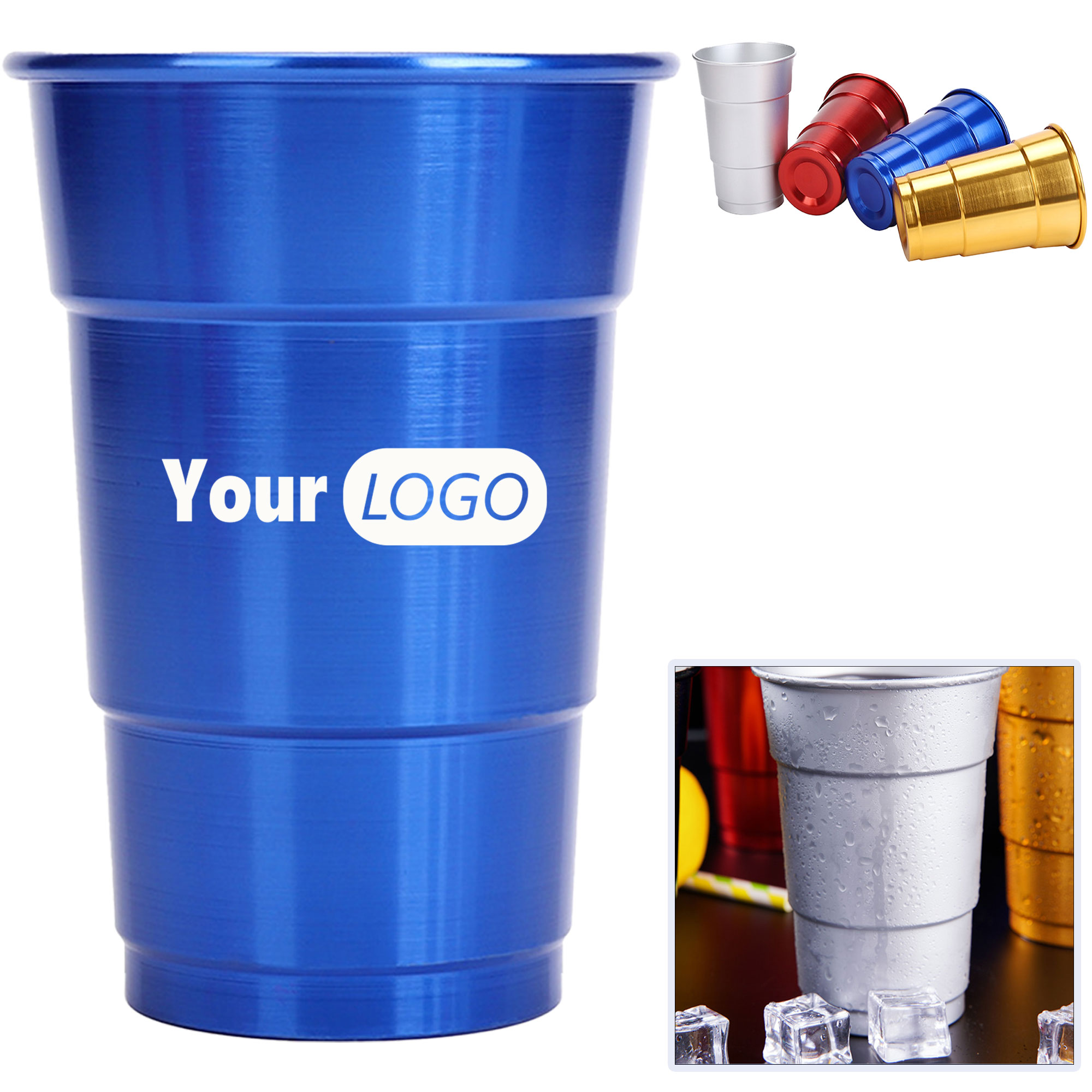 16oz Custom Aluminum Metal Cups 1