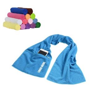 Fitness Gym Travel Bath Towel With Zip Pocket 9