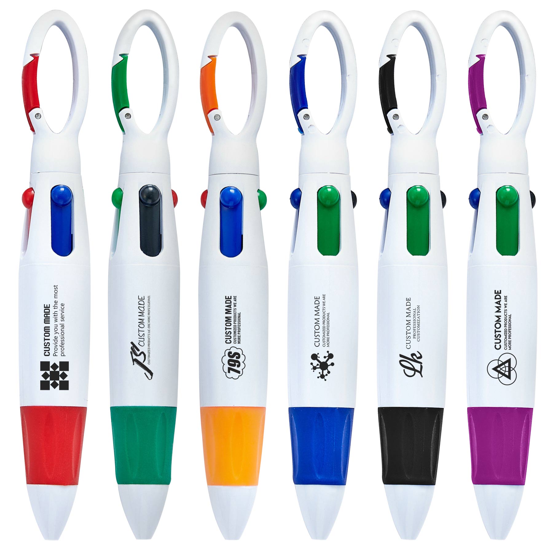 4-Color Ballpoint Pen with Buckle Clip 1
