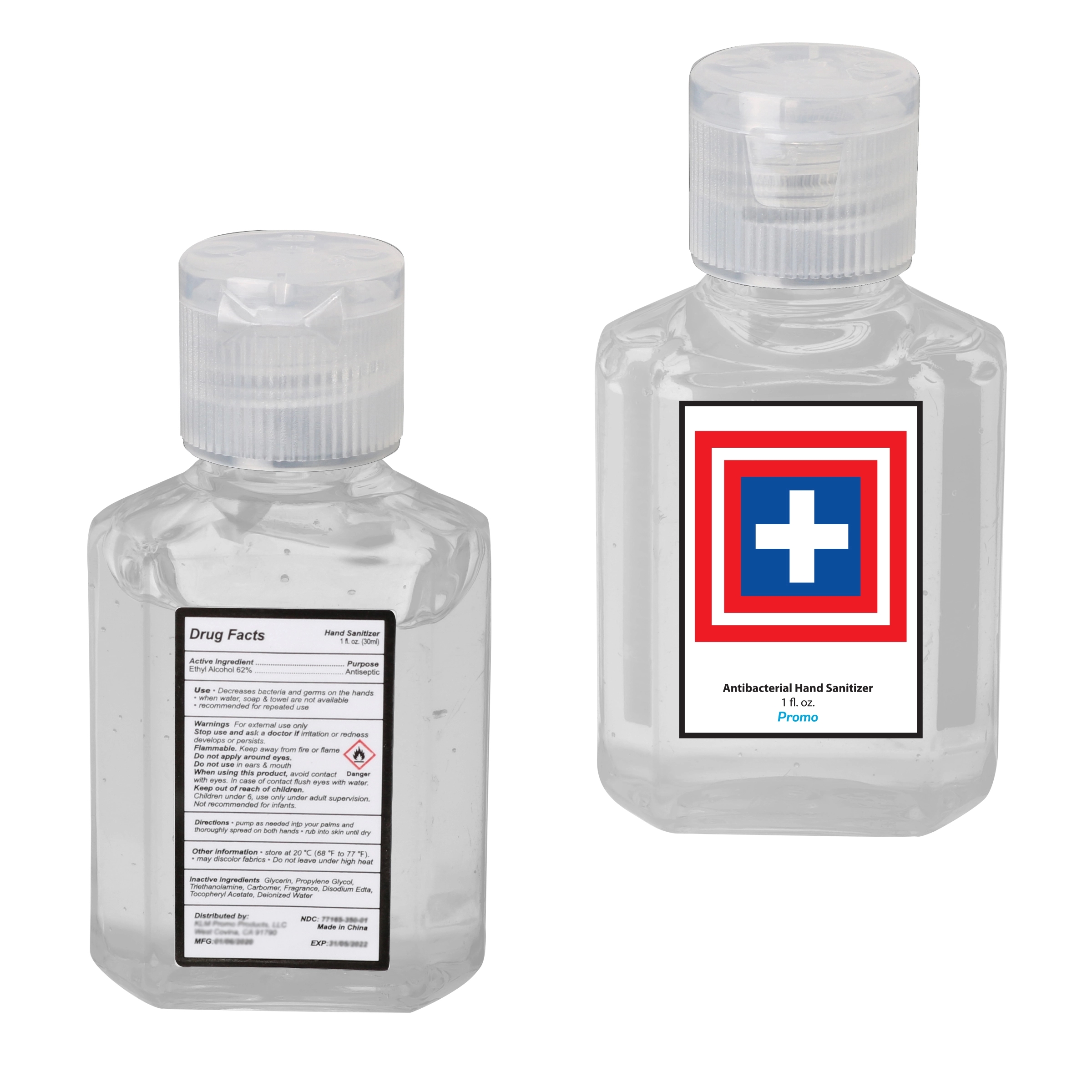 Custom Labelled 1oz/30ml  75%  Square Body Hand Sanitizer 3