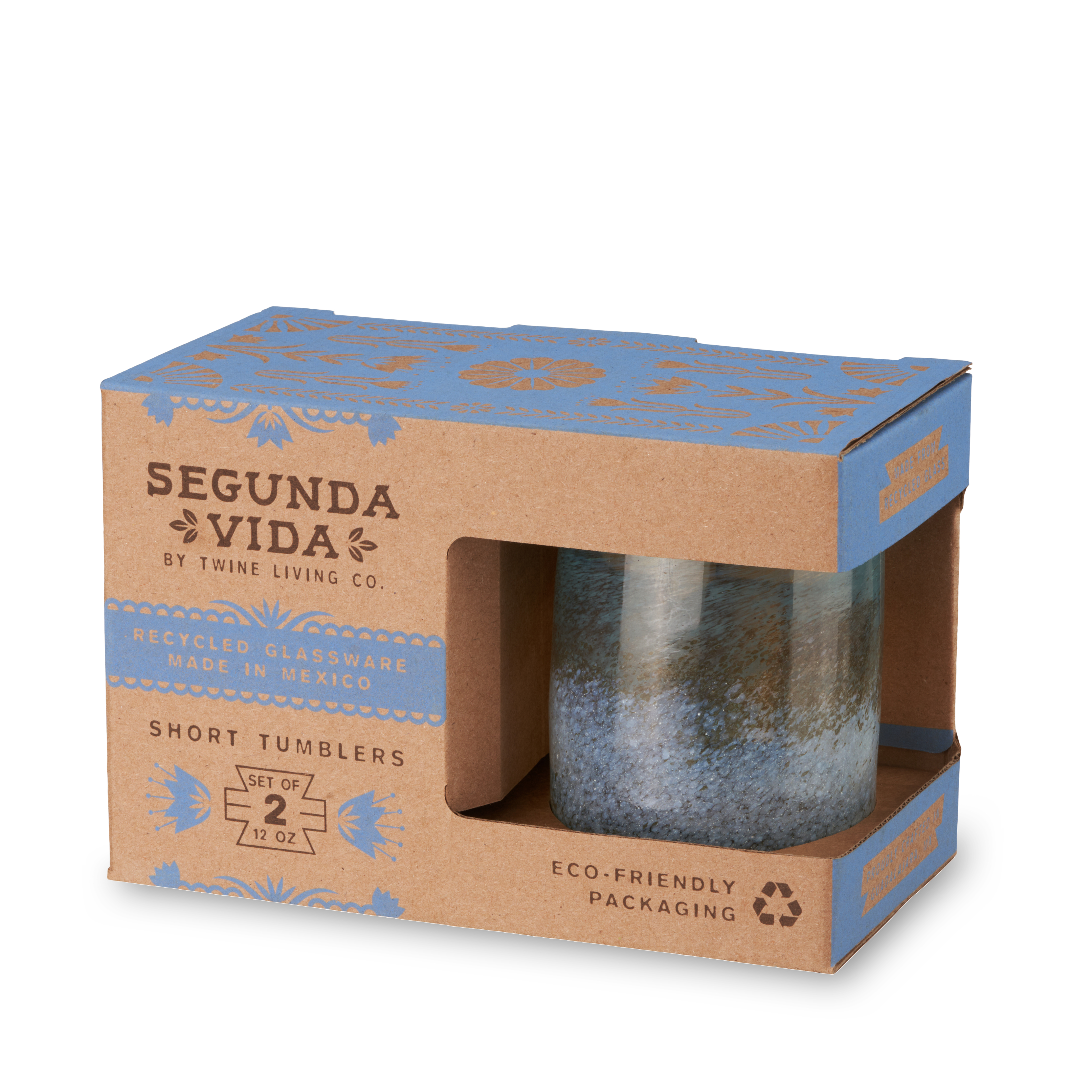 Twine Living® Playa Bonita Recycled Glass Tumbler, set of 2 1