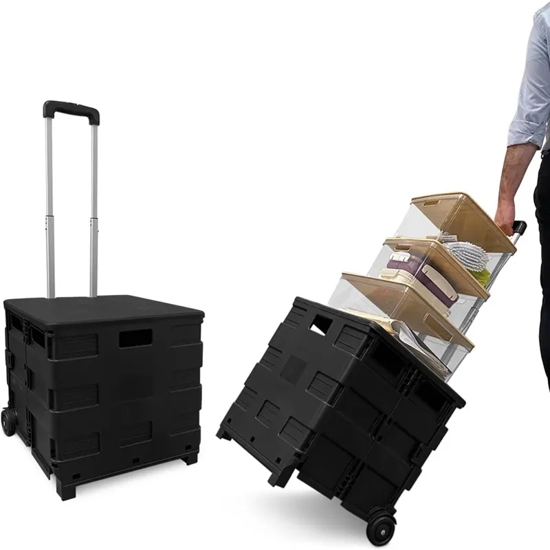 45L Mobile Folding Cart With Lid 6