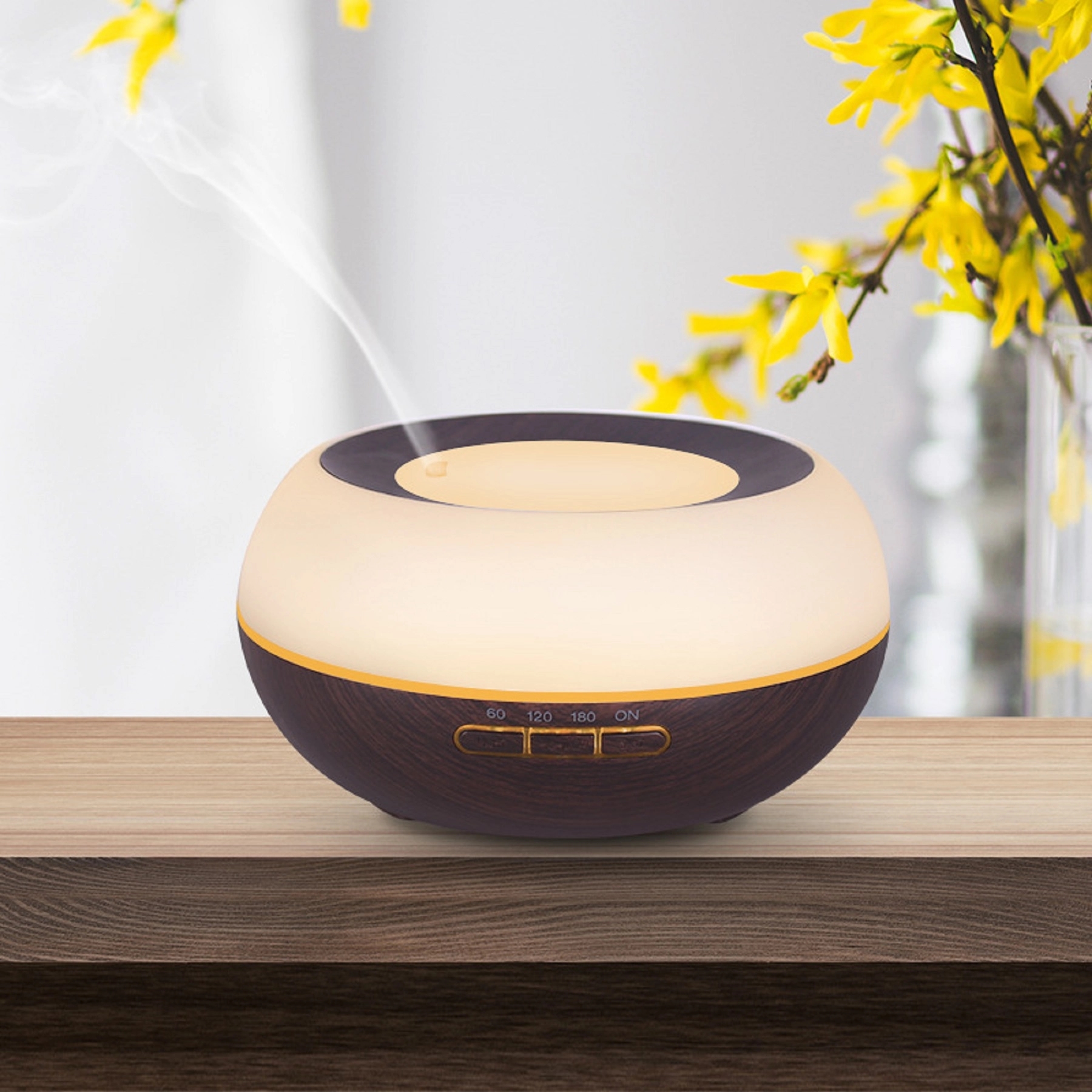 300 ml Bowl Shape Wood Grain Aroma Diffuser Humidifier 7