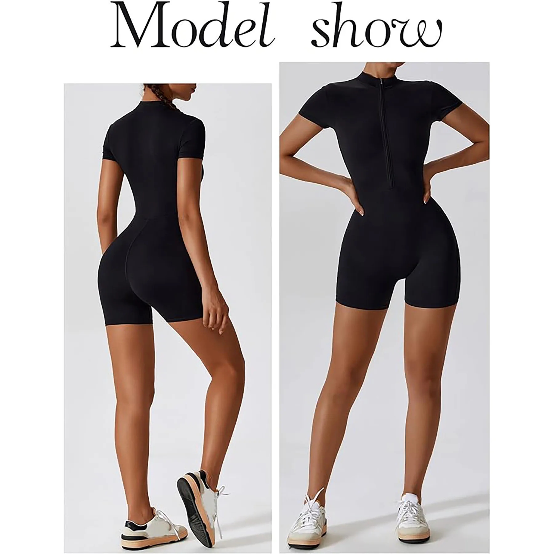 Zip Up Short Sleeve Jumpsuit 3