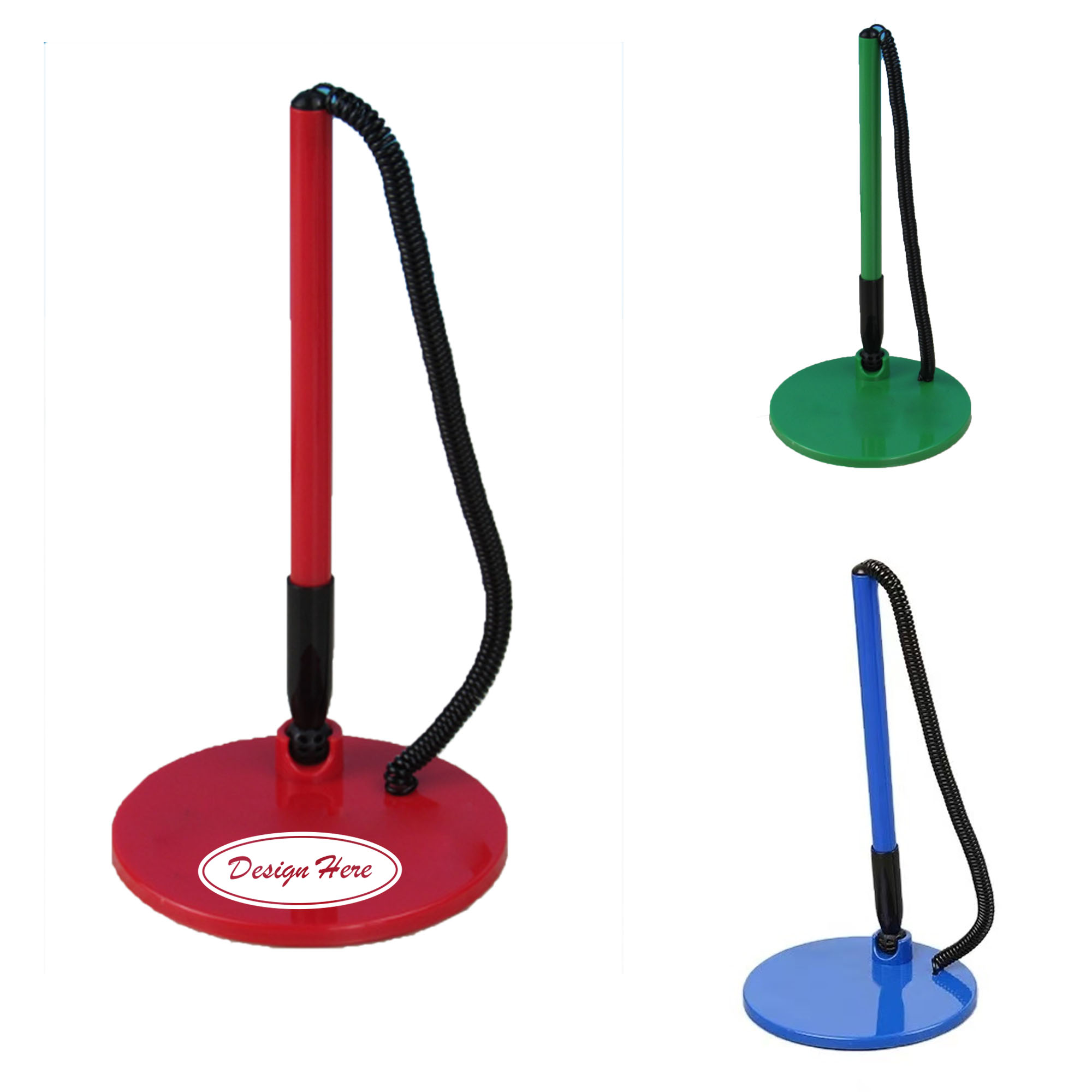 Fixed Round Desk Pen with Spring for Service Counters and Banks 3