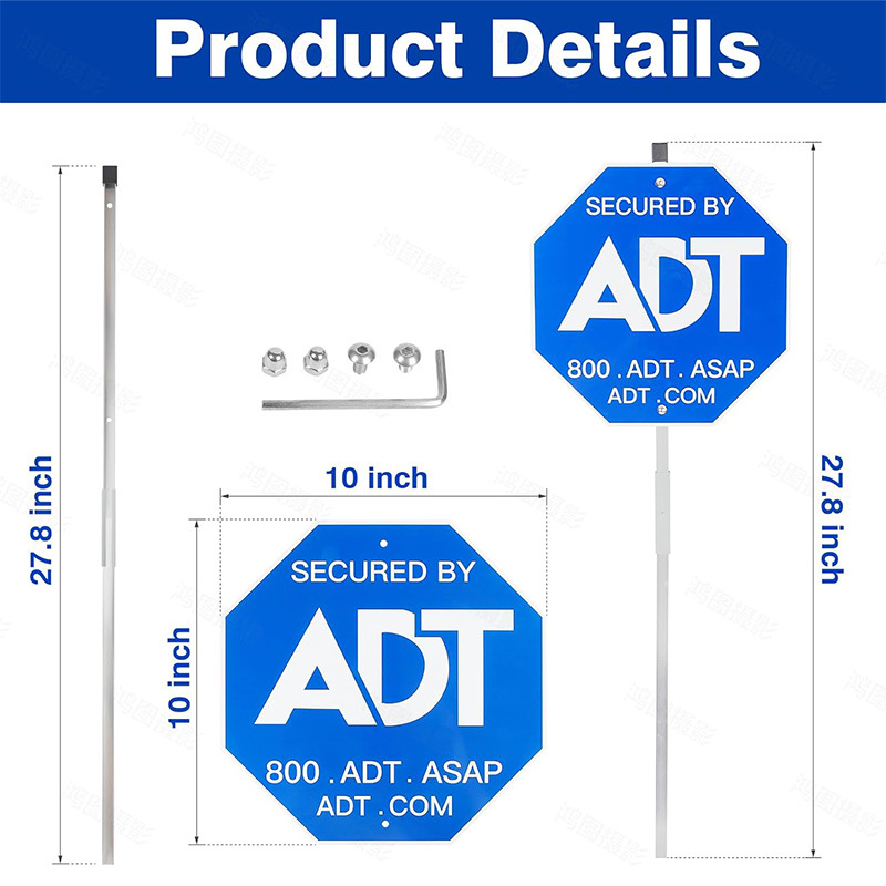 28"Long Post Stake Heavy Duty Alloy ADT Security Yard Sign 2