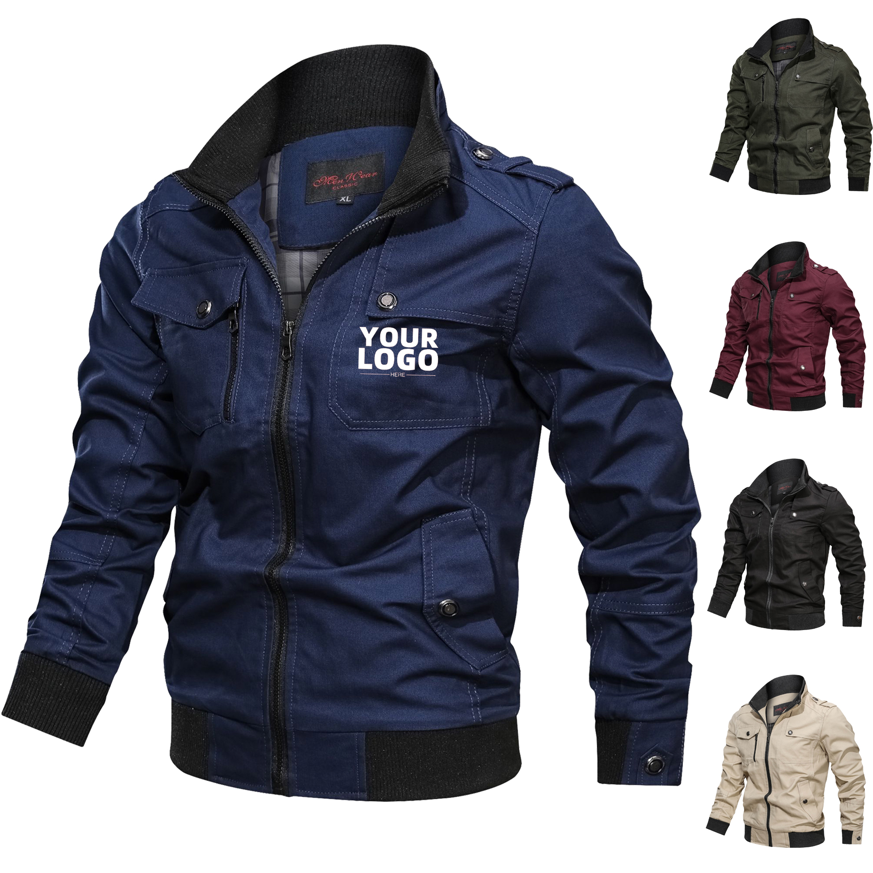 Men's Multi Pockets Stand Collar Jackets 2