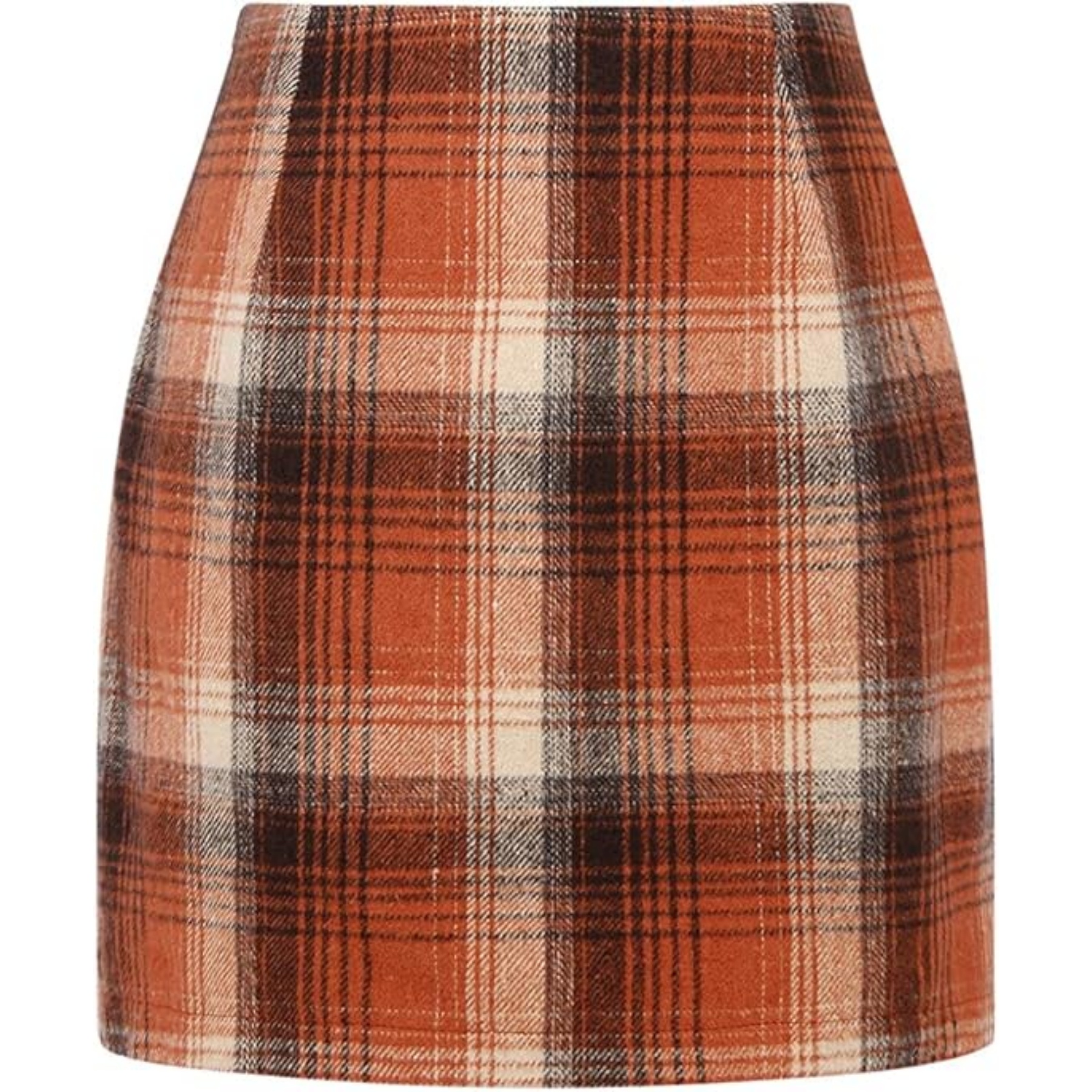 Womens Wool Plaid Mini Skirt 34