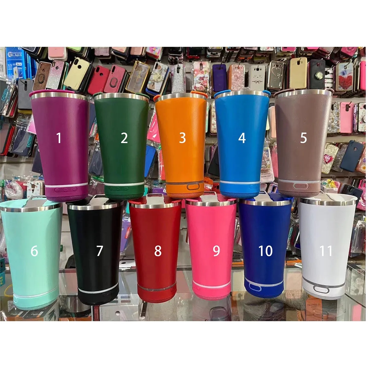 16oz Bluetooth Speaker Stainless Steel Insulated Tumbler wit 1