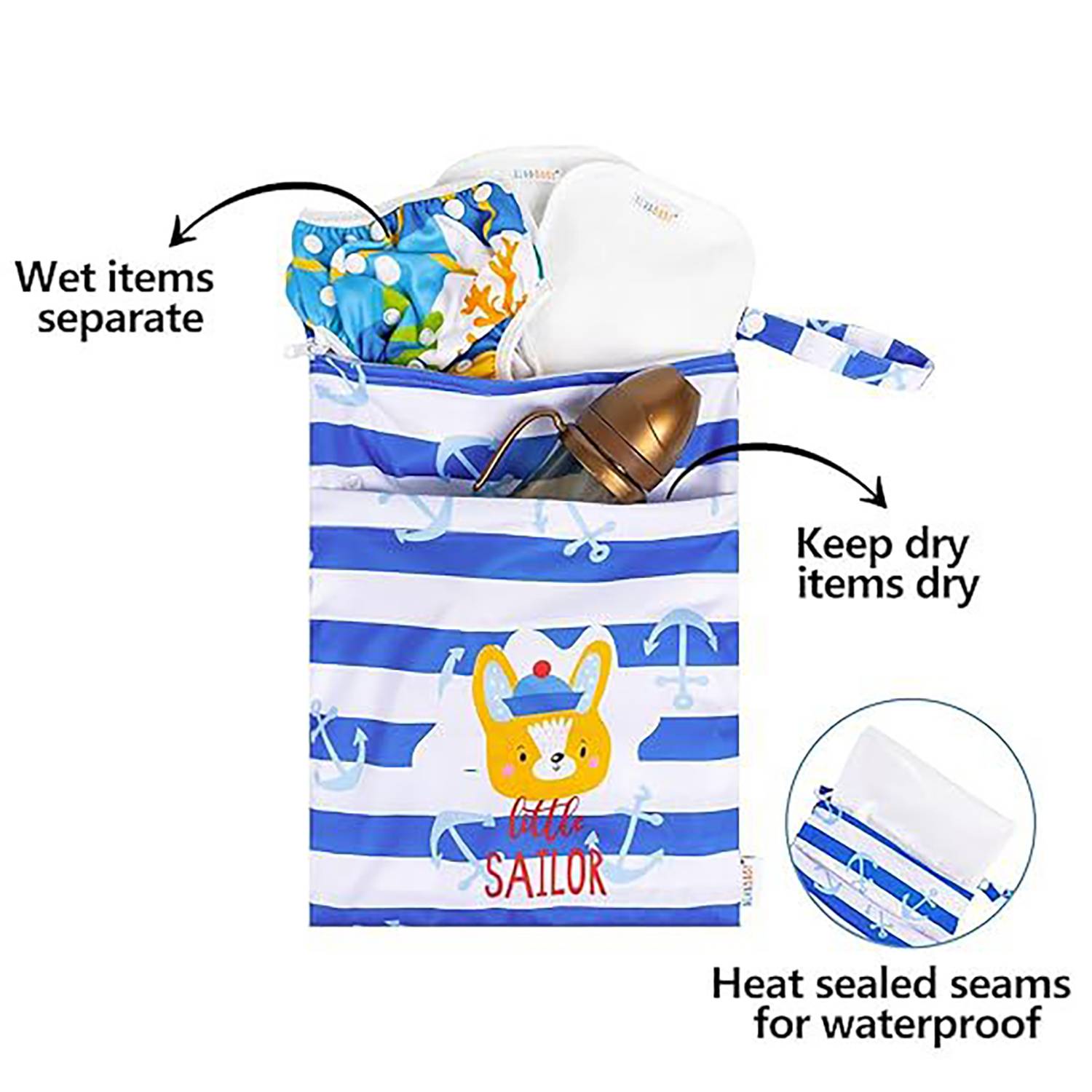 2-Pack Reusable Premium Waterproof Wet & Dry Bags 3