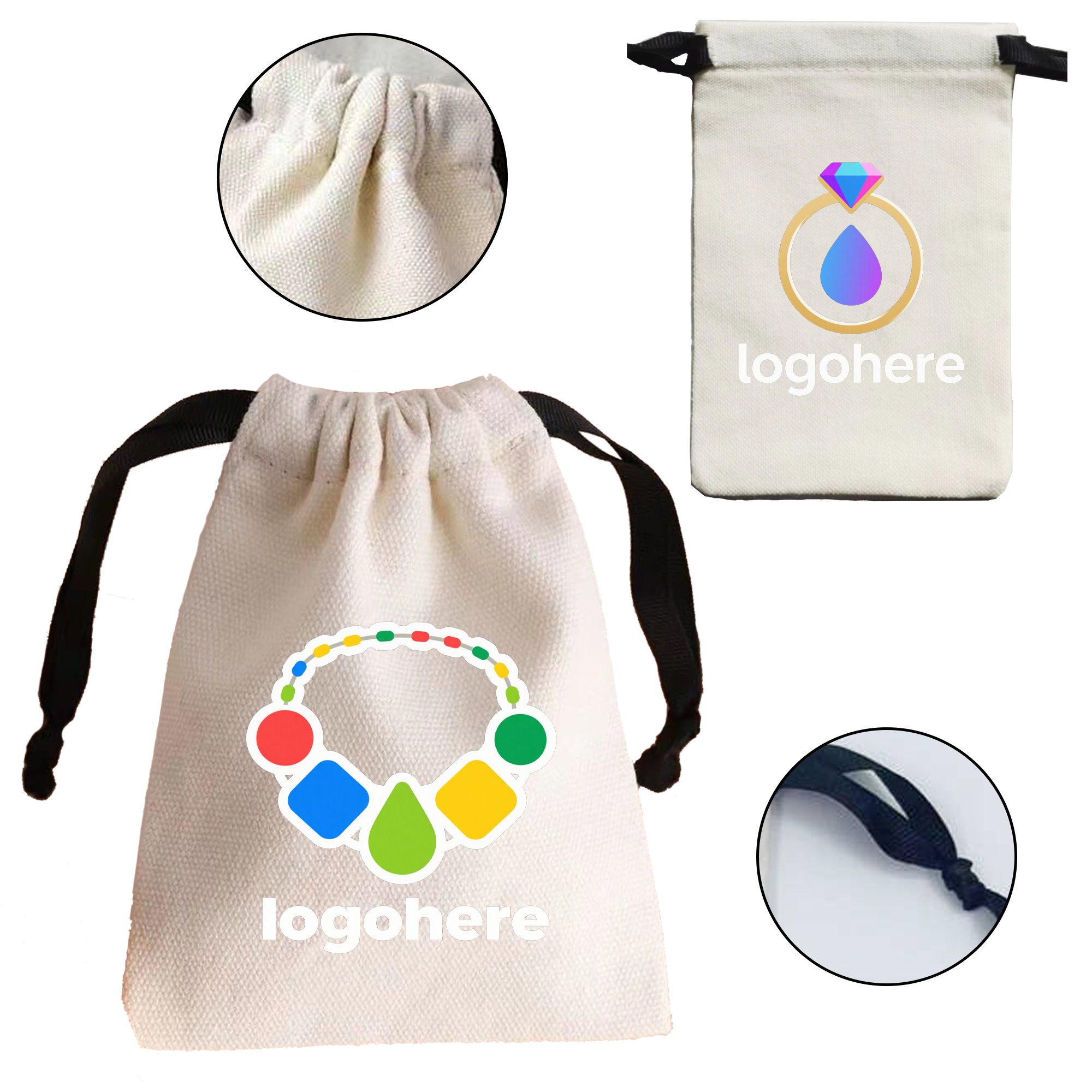5.9x3.9 Inch Custom Logo Jewelry Travel Pouch 3