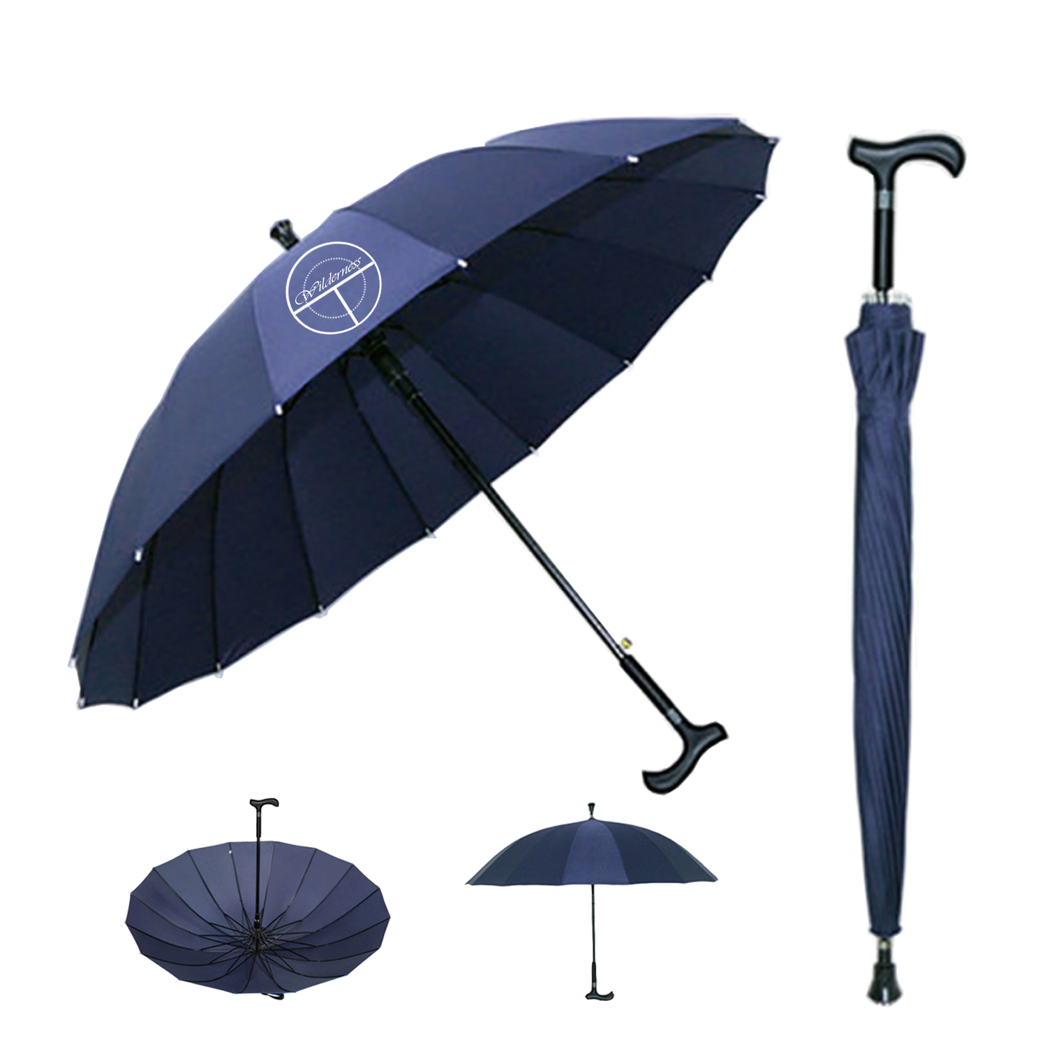 12-Rib Anti-Slip Walking Cane Umbrella for Seniors 2