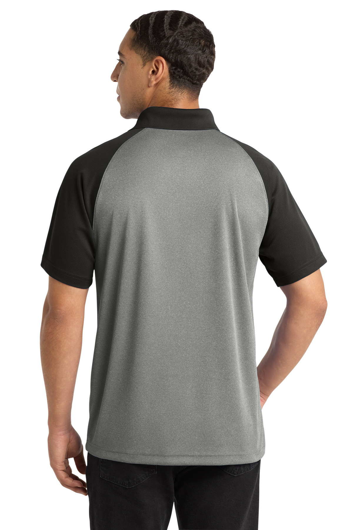 Sport-Tek PosiCharge RacerMesh Raglan Heather Block Polo. ST641 14