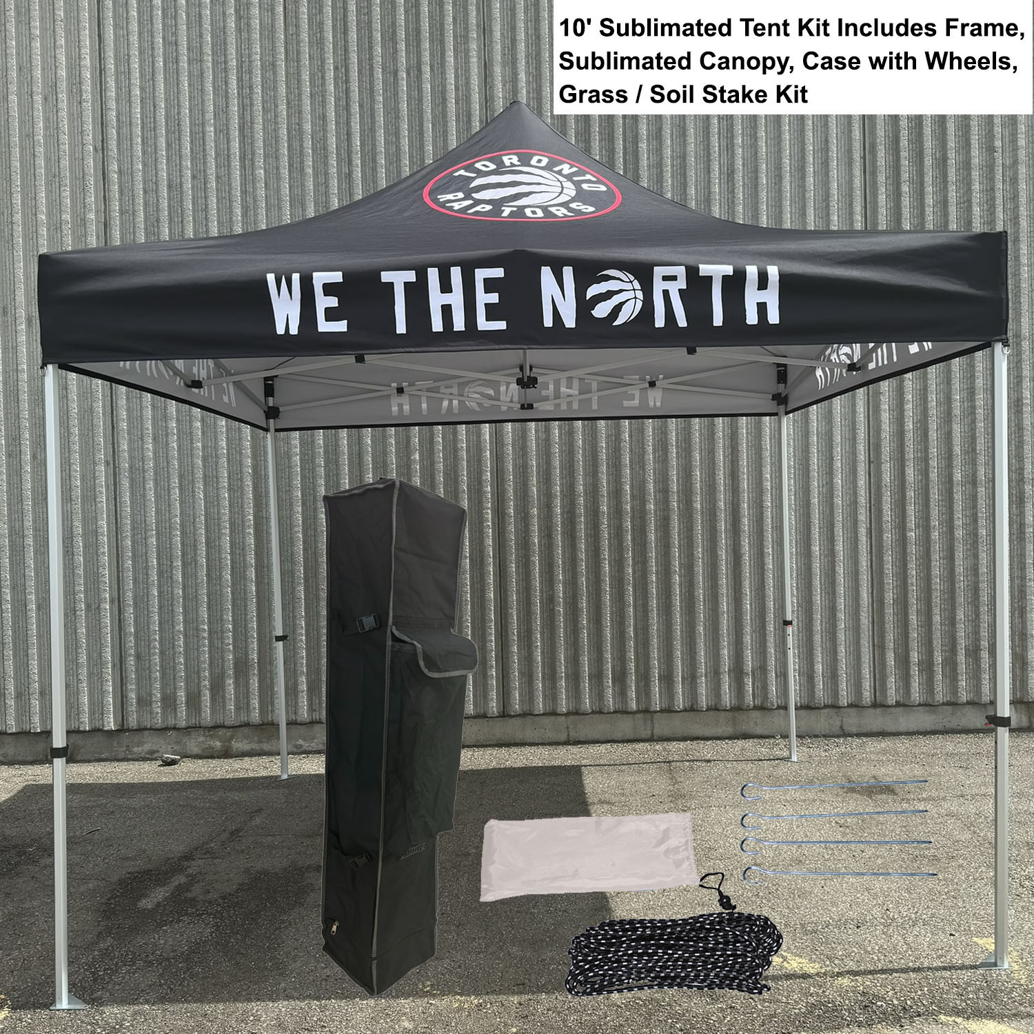 10' Premium Sublimated Tent Kit, Includes Premium 40mm Aluminum Frame, Canopy, Case, Grass Stake Kit 23