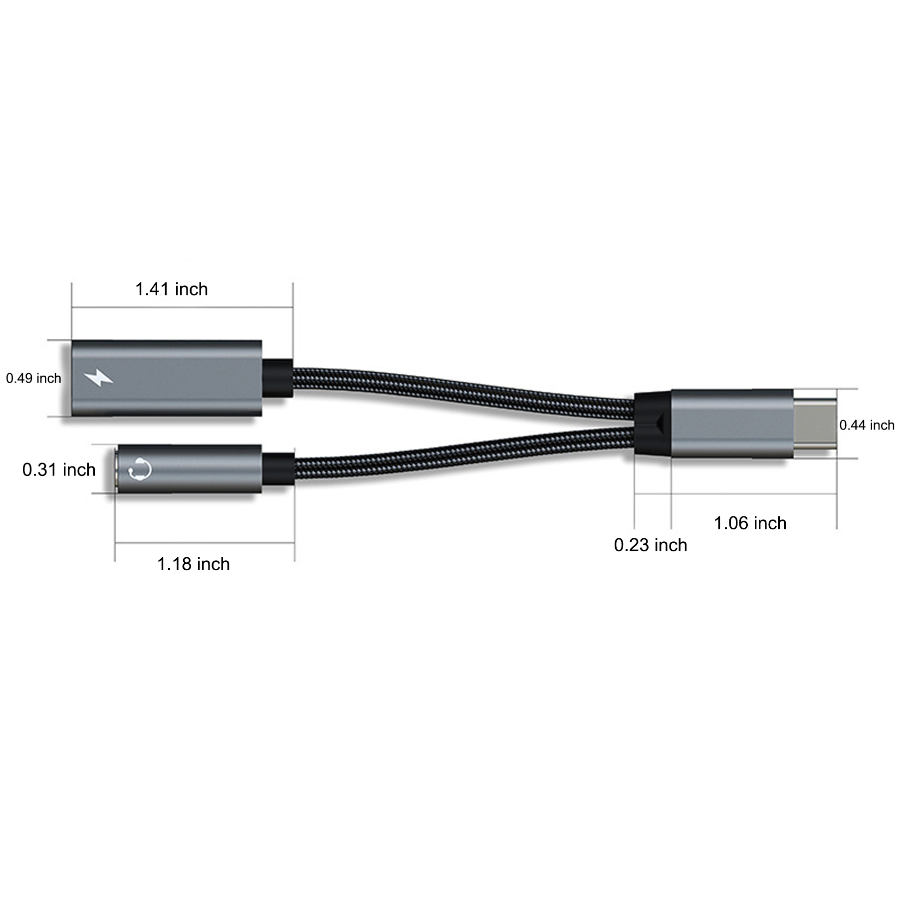 USB c to 3.5mm Headphone and Charger Adapter 3