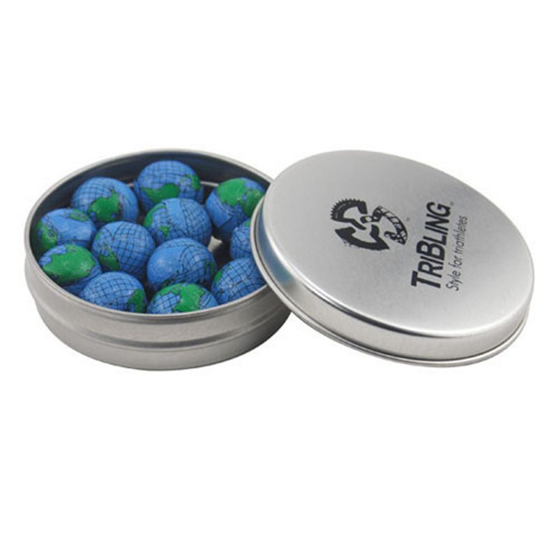Round Tin with Chocolate Globes 2
