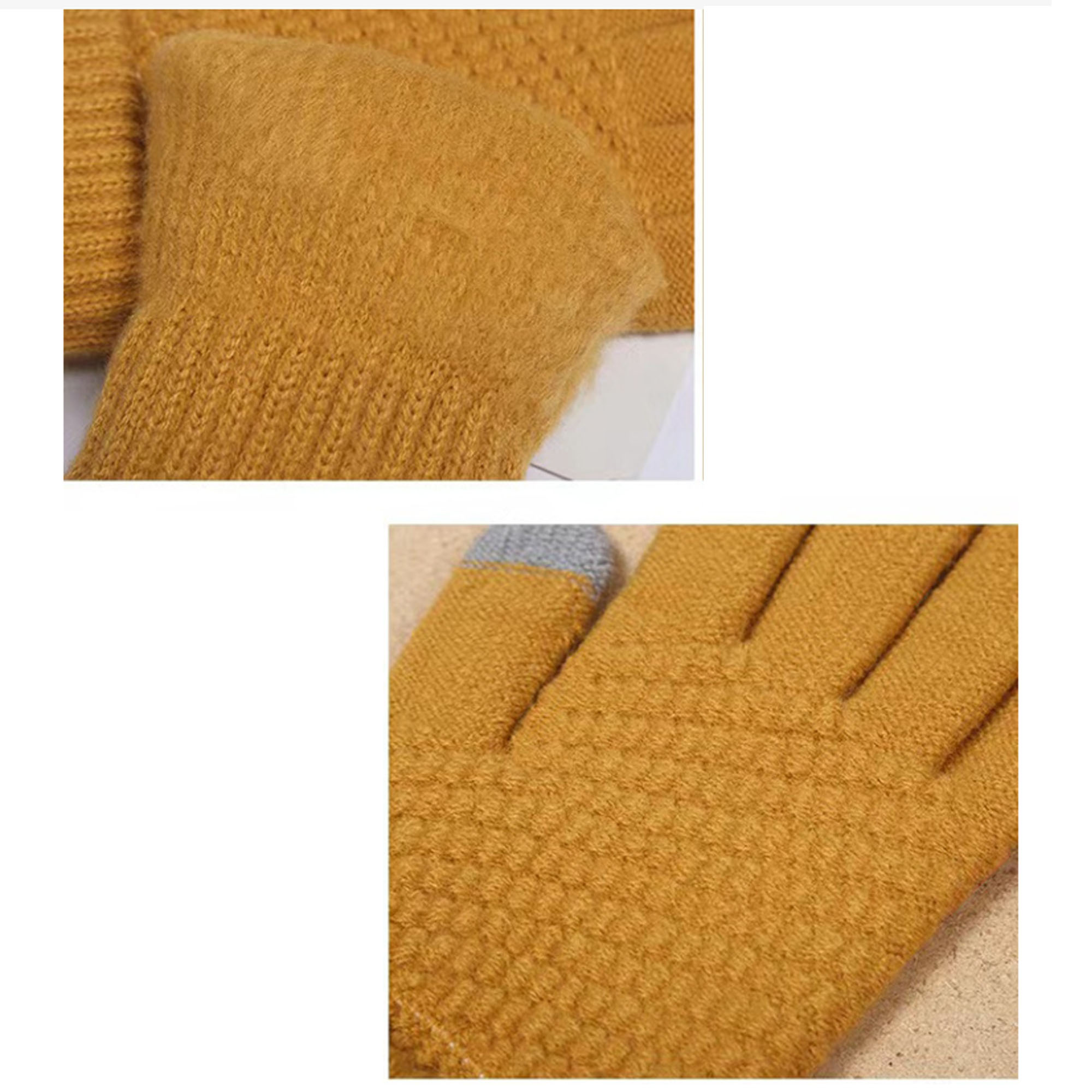 Women's Winter Warm Gloves Womens Thermal Cable Knit Wool Fleece Lined Glove for Cold Weather 2