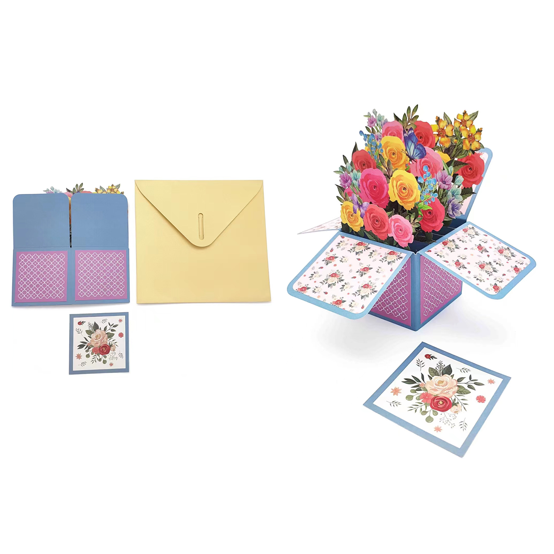 Unique Handmade 3D Floral Box Greeting Card 2