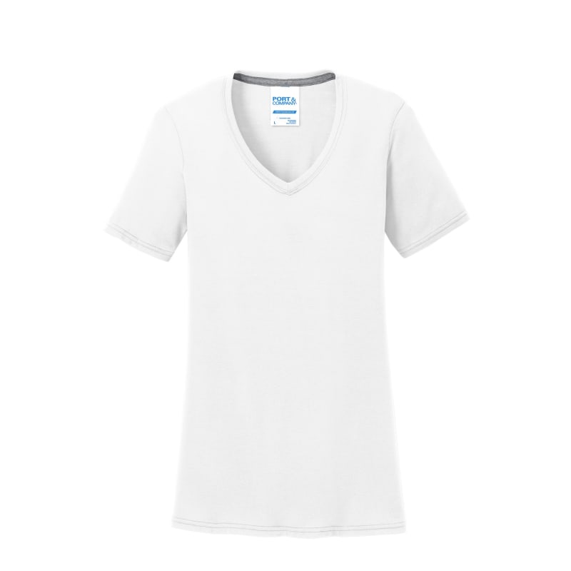 Port & Company Women's Performance Blend V-Neck Tee. 48